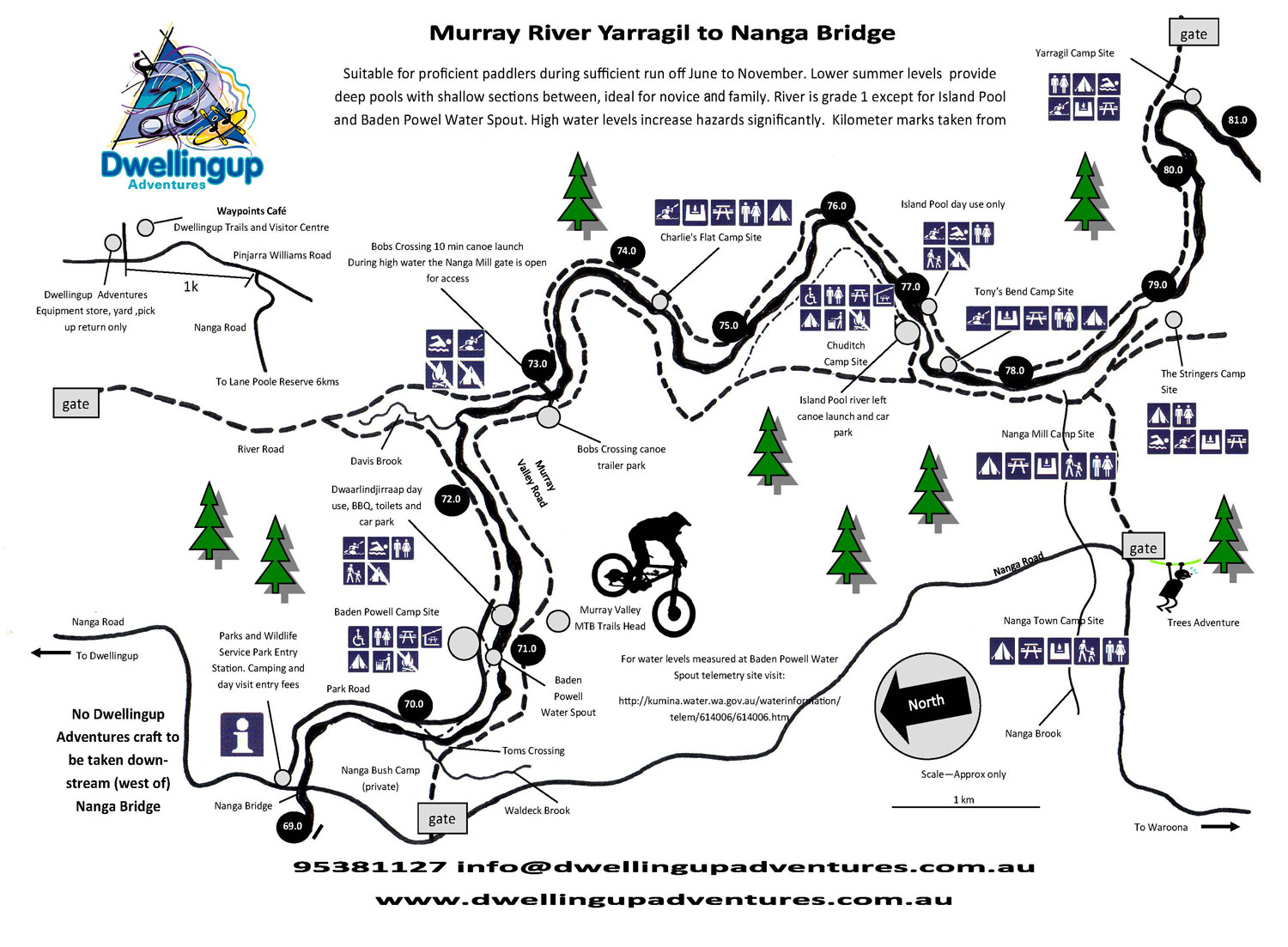 Murray River Yarragil to Nanga Bridge Map