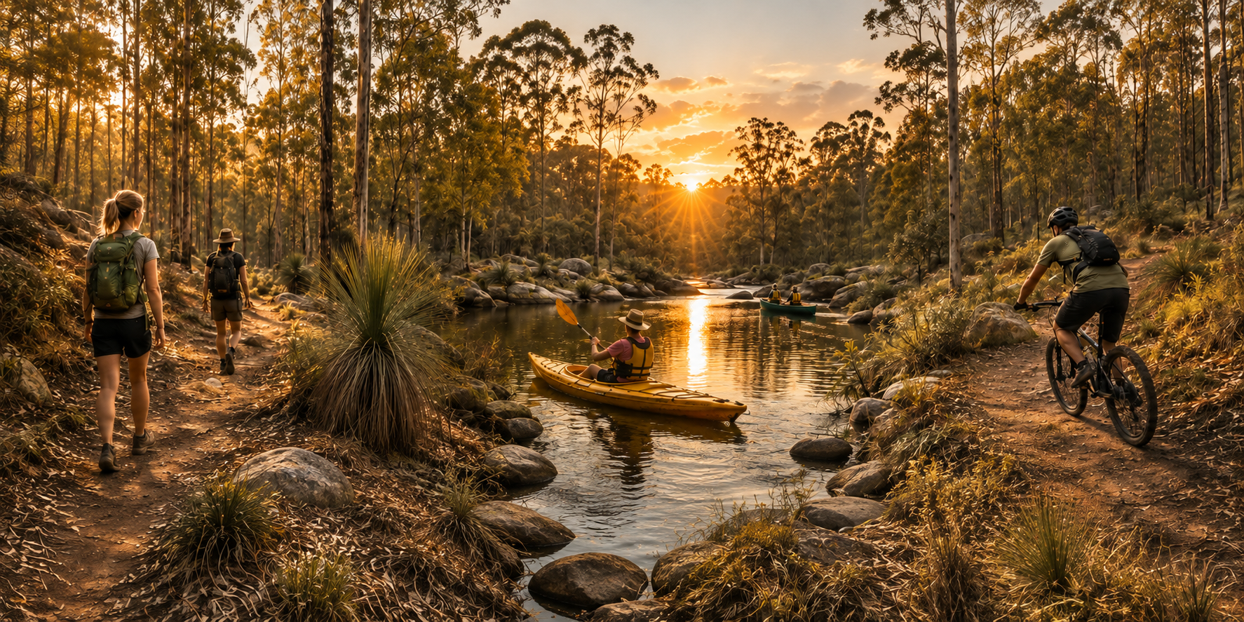 Trilogy of Trails: Hike. Paddle. Ride. Experience Dwellingup over 3.5 Days.